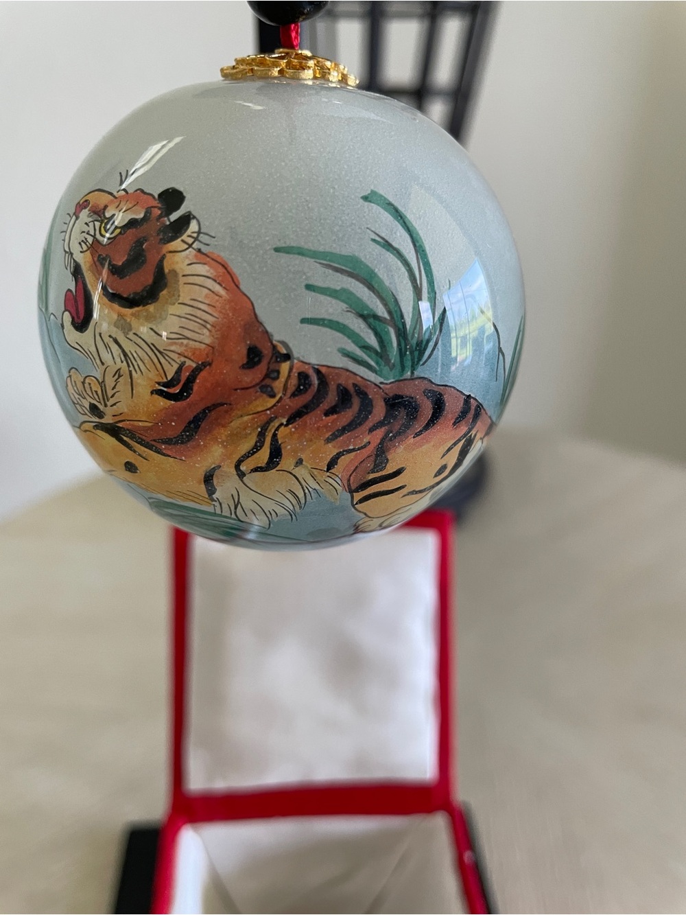 Willitts Design Hand-Painted Tiger Sphere Ornament